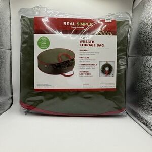 New Real Simple Heavyweight 36" Holiday Wreath Storage Bag
